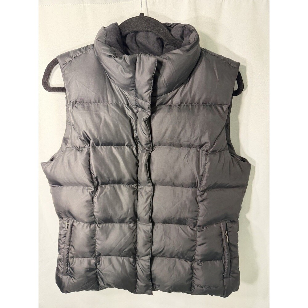 Eddie Bauer Womens 2009 Premium Goose Down Puffer Vest Black Sz Large